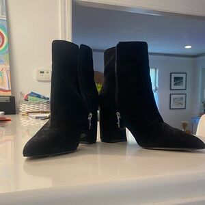 Marc Fisher black suede ankle boots. Size 9.